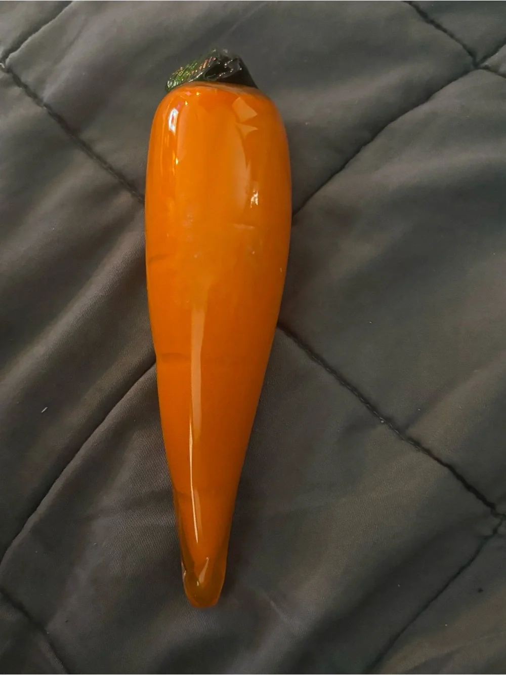 Murano Style Blown Glass Carrot 7” Long